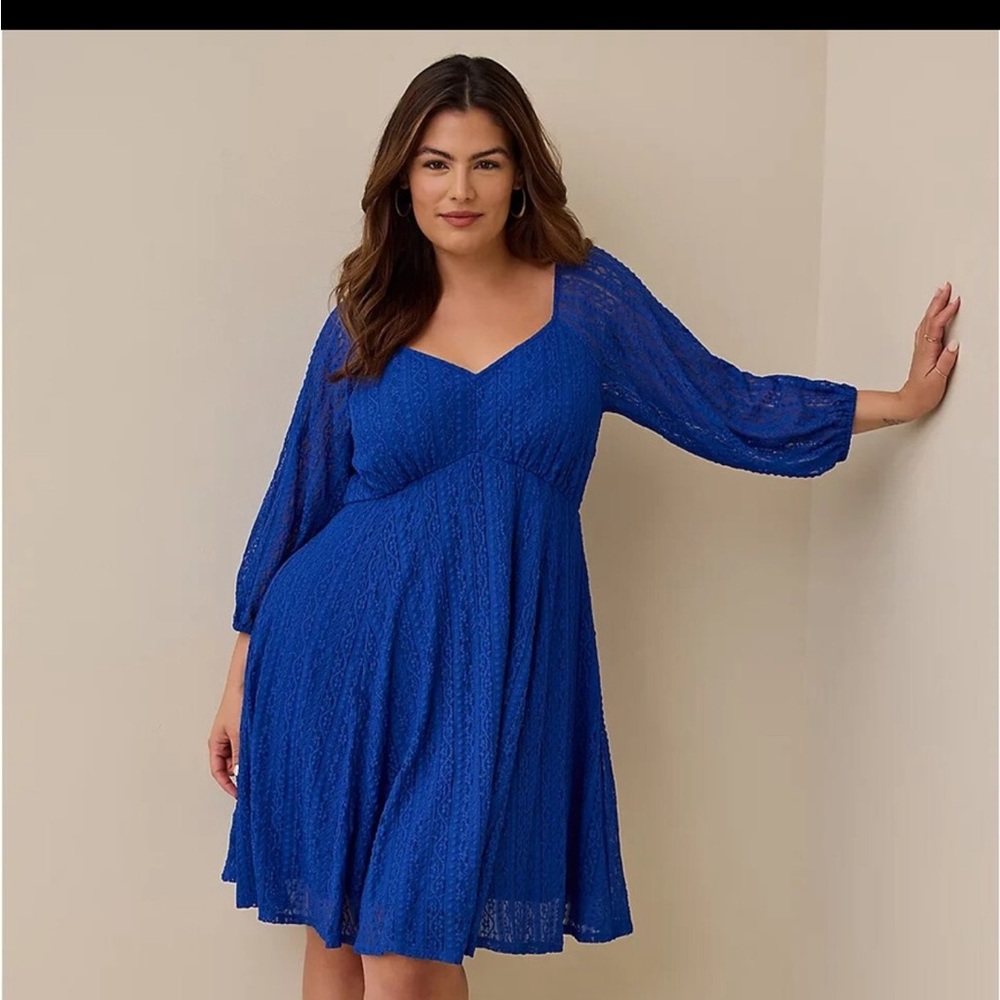 Torrid Blue Textured Backless Dress